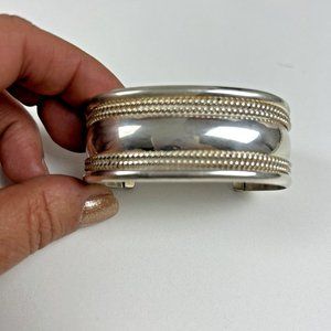 Navajo Vintage 925 Sterling Silver Signed TAHE Cuff Bracelet - 48g About…